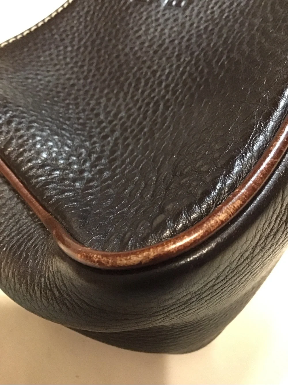 Dooney & Bourke Hobo Bag, Lined, Black Pebbled Leather
